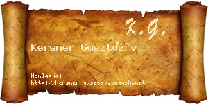 Kersner Gusztáv névjegykártya